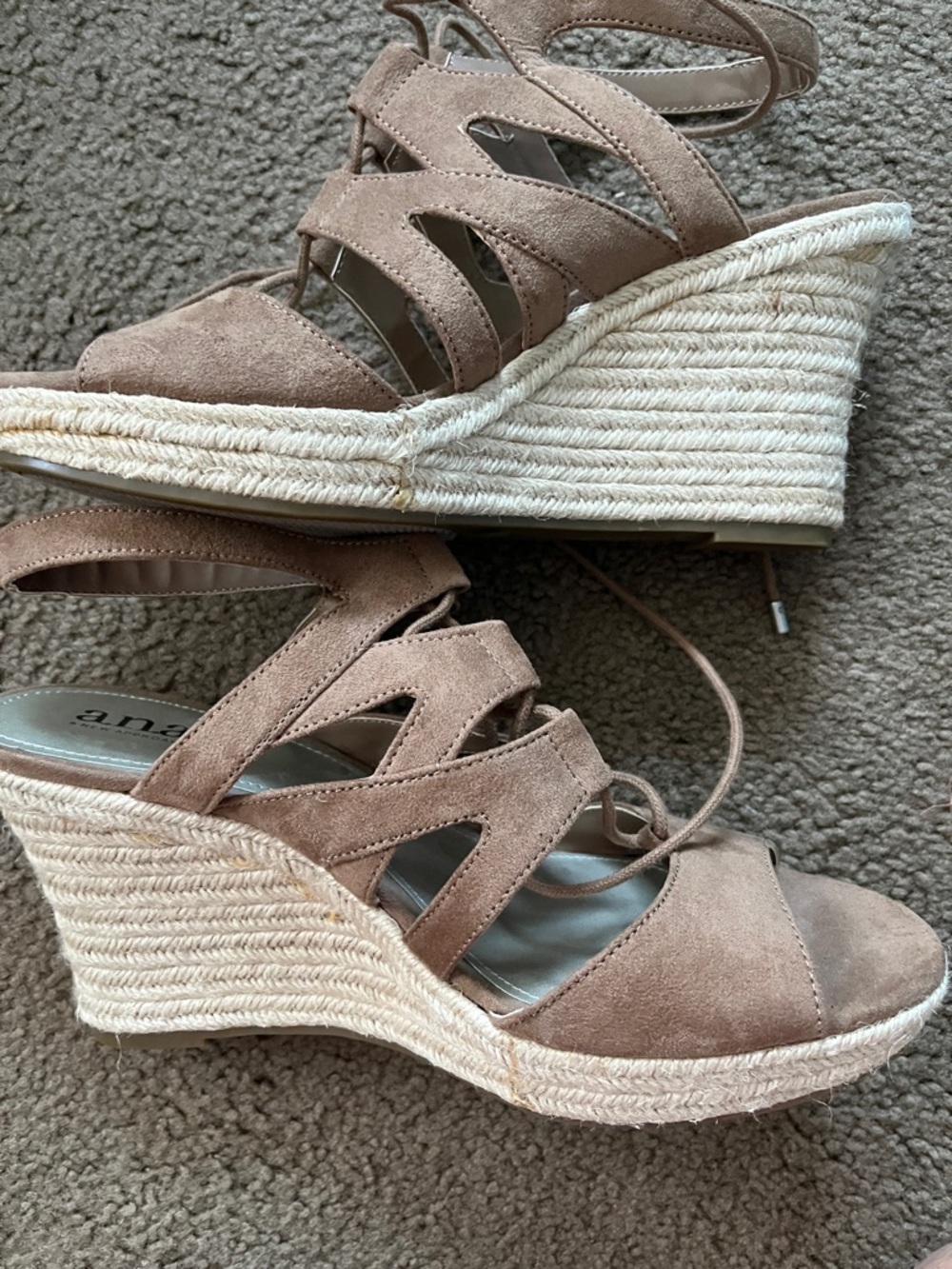 a.n.a Brown Espadrille Wedge Sandals